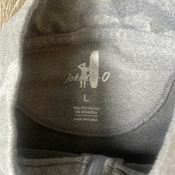 johnnie-O Heather Gray Quarter-Zip Pullover kc camo long sleeve size large - Picture 3 of 7